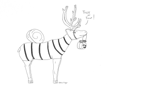 A Sexy Reindeer, Dressed As A Bumblebee